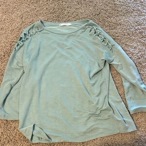 Women's Green Top with Braided Detail